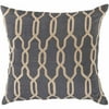 Art of Knot Amherst Hand Crafted Geometric Lattice Linen Decorative Pillow with Poly Filler, Beige