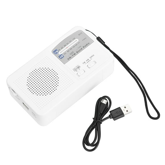 ZOUSSIQI Solar/Hand Crank Solar FM Radio 87.5-108MHz FM/522-1650KHz AM Solar Hand Crank Radio - White EL225#19229