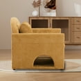 thumbnail image 4 of MDQMD Modern Chenille Accent Chair with Built-in Cat Bed - Yellow Pet-Friendly Lounge Sofa, Washable Covers & Space-Saving Design for Living Room/Bedroom, 4 of 9