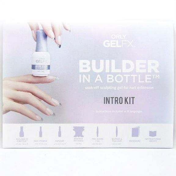 ORLY GELFX Builder In A Bottle Intro Kit Free Glitz Crystal Glass File 5.5 in Fuschia
