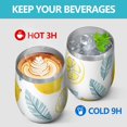 thumbnail image 4 of 12oz Stemless Wine Tumblers Lemon Vacuum Insulated Stainless Steel Travel Tumbler Cups Mug with Lid and Straw for Champaign,Cocktail,Beer with Cleaning Brush, 4 of 5
