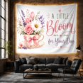 thumbnail image 6 of White Teacup with Pink Flowers on Light Blue Background, Whimsical Watercolor Style for Women, Floral Wall Art Decor, Housewarming Gift, Tapestry Wall Hanging for Bedroom and Living Room, 6 of 7