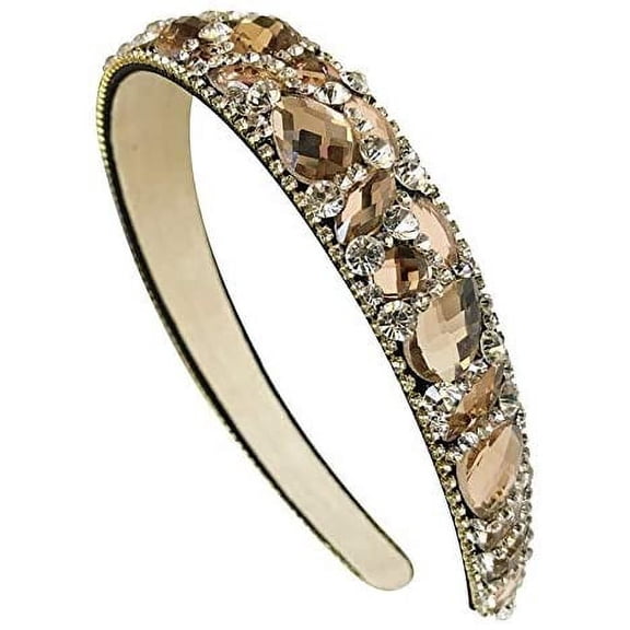1Pack Headband Sparkle Rhinestone Crystal Wide-brimmed Hair Band High-grade Headwear Hair Hoop Diamond Crystal Hoop Hair Accessories for Women Girls Ladies