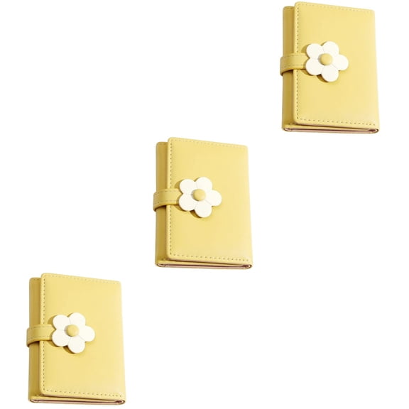 3 Count Flower Pattern Coin Purse Gift Option Purses for Girls Small Wallet Teen Women's Yellow