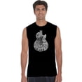 thumbnail image 1 of LA Pop Art Men's Word Art Sleeveless T-shirt - Rock Guitar Head, 1 of 2