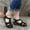 Black, variant on Kiplyki Weekly Women's Ladies Girl Comfortable Hollow Flowers Round Toe Sandals Soft Sole Shoes