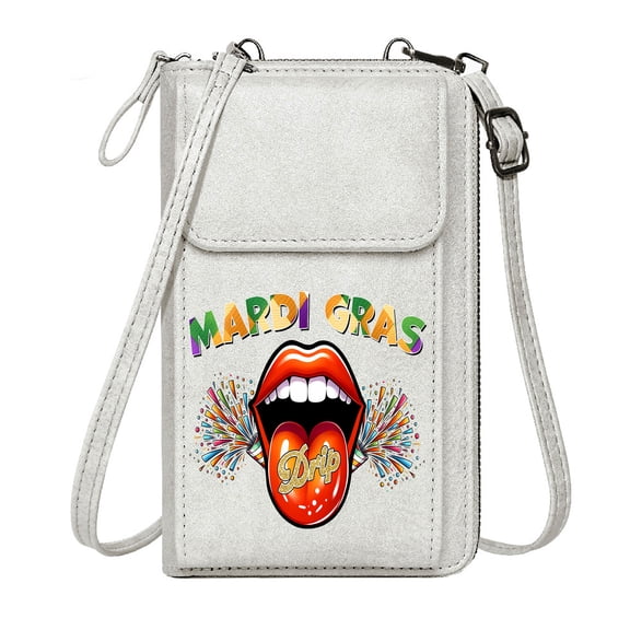 OIDERY Credit Card Slots PU Leather Phone Purse Mardi Gras Festive Decorations Golden Drip Heart Season Gifts Long Purse for Gift