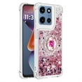 thumbnail image 7 of CCSmall for Motorola G 5G 2025 Case Clear Glitter Bling for Women, Flowing Liquid Quicksand Sparkly Cover with Diamond Ring Kickstand Case for Moto G 2025 LSZ Rose Gold, 7 of 7