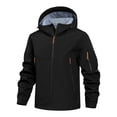 thumbnail image 5 of Tqyyweavej Men's Softshell Jacket Waterproof Windproof Fleece Lined Windbreaker Insulated Solid Color Hooded Rain Coat with Multi Zip Pockets, 5 of 10