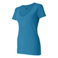 thumbnail image 2 of J. America B57728815 Women V-Neck Slub T-Shirt, Oceanberry - Large, 2 of 5