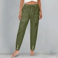 thumbnail image 4 of iHPH7 Women's Linen Pants Lounge Pants Women Gauze Pants Linen Cotton 2026 Summer Boho Beach Pants Palazzo Pants Boho Pants 7/8 Travel Pants (S-5XL), 4 of 8