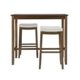 thumbnail image 2 of Linon Claridge 3-Piece Bar Height Tavern Set, Rustic Brown/Natural Linen Stripe, 2 of 9