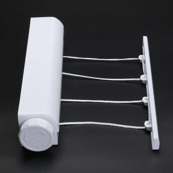 Indoor and Outdoor Wall Dryer, Retractable Clothesline, Laundry Drying Rack Extendable up to 3.2m, White, 4 Line