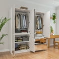 thumbnail image 2 of OXYLIFE Wardrobe Closet with Mirrored Door, Armoire Closet Cabinet with Hanging Rod adn 2 Drawers for Bedroom, 2 of 7
