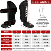 RDX Shin Guards Kickboxing Muay Thai, SATRA SMMAF Approved, Premium Maya Hide Leather, Leg Instep Protection Pads, MMA Martial Arts Kicking Sparring Training Gear, BJJ Karate Boxing Taekwondo