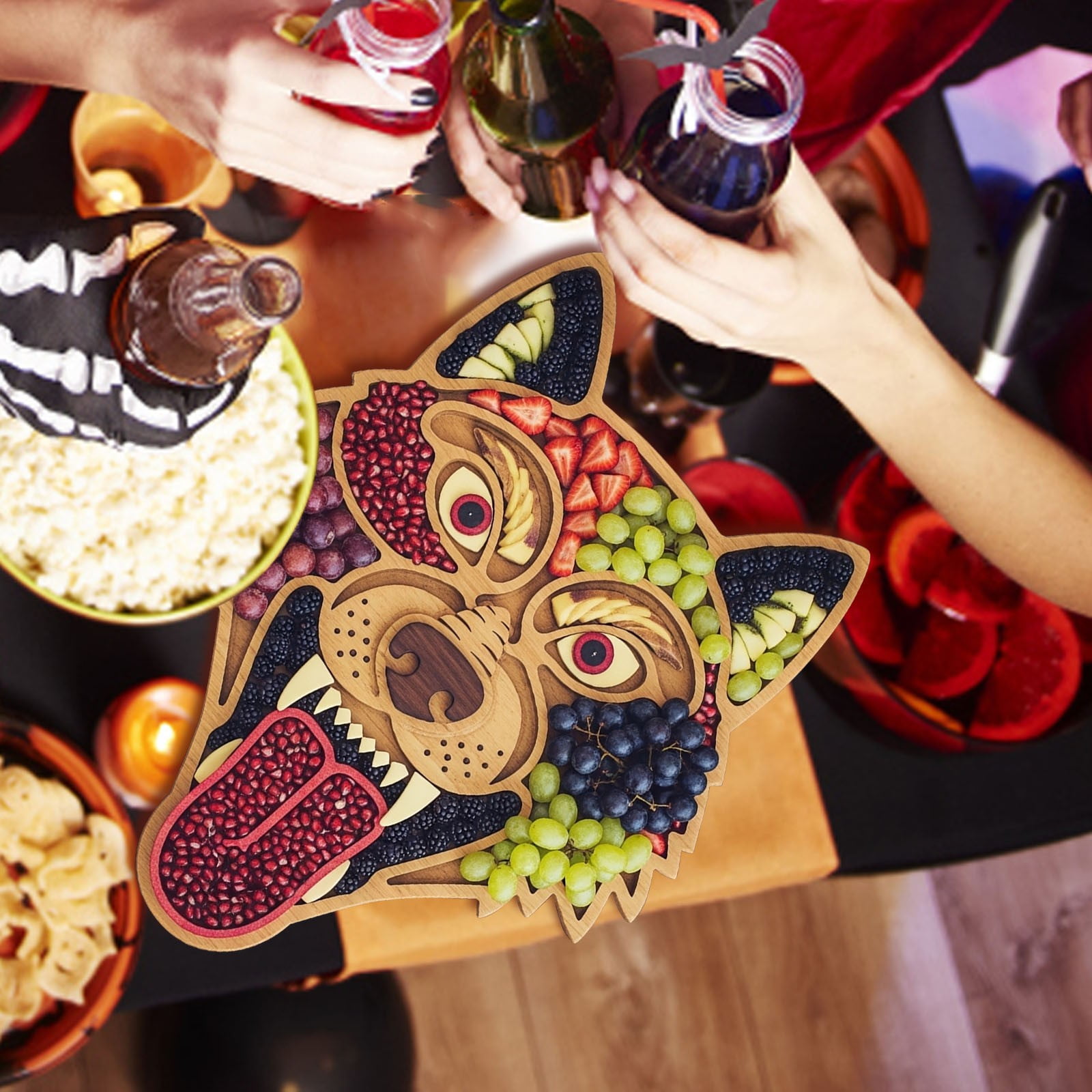 Halloween Theme Deli Platter Halloween Themed Charcuterie Platter Halloween Themed Charcuterie Tray Halloween Charcuterie Tray Decoration Wood Material Exquisite Craftsmanship
