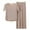 Khaki, variant on KDFJPTH Women's 2 Piece Outfits Ice Silk Loungewear High Low Pullover Tops and Wide Leg Pants Casual Sets Tracksuits