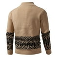 thumbnail image 3 of Men's Cardigan Sweater Zip Up Knit Blazer Jacket Knitwear Khaki XXXL, 3 of 5