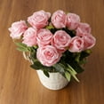 thumbnail image 3 of Elegant Champagne Rose Bouquet for Home Wedding Arrangements and Event Floral Centerpieces with Lifelike Appeal 15PCS, 3 of 4