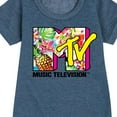 thumbnail image 3 of MTV Logo - Hawaiian Collage - Toddler And Youth Girls Fleece Dress, 3 of 5