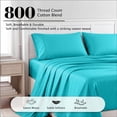 thumbnail image 4 of Superior Cotton Blend 800 Thread Count Sheet Set, Split King, Teal, 4 of 6