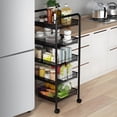 thumbnail image 4 of Wussanun Fruit and Vegetable Basket Bowls for Kitchen, 5 Tier Stackable Metal Mesh Storage Basket with 360 Degree Wheels, Fruit Vegetable Produce Basket Storage Organizer (Black), 4 of 12
