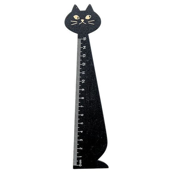 Règle de Dessin de Chat Règle en Bois Mignonne Rétro Papeterie Règle Droite Longue Durée Fournitures d'Apprentissage