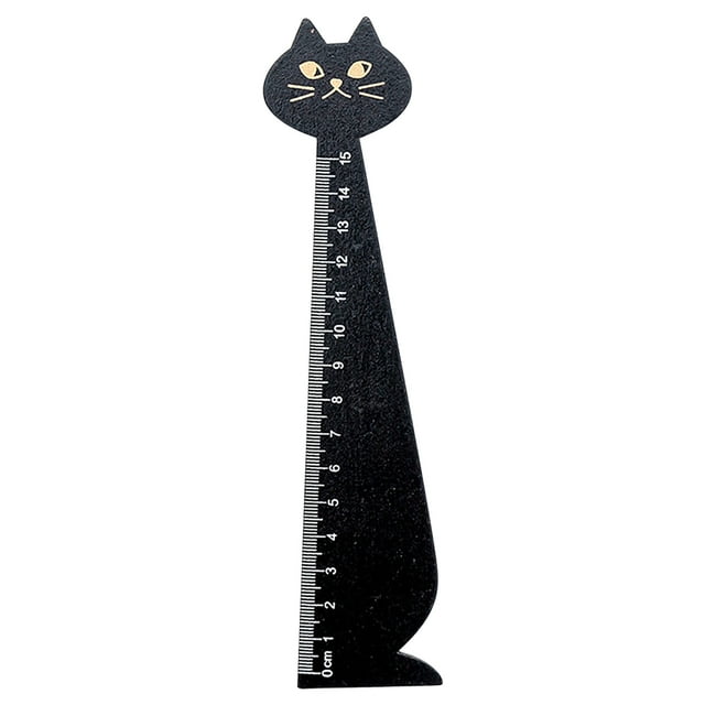fsxdhpcsgfc Cartoon Ruler Cat Drawing Ruler Cute Wooden Ruler Retro Stationery Straight Ruler Long Use Learning Supplies Nail Sizing Chart Yard for Classroom Tearing Rough Edge