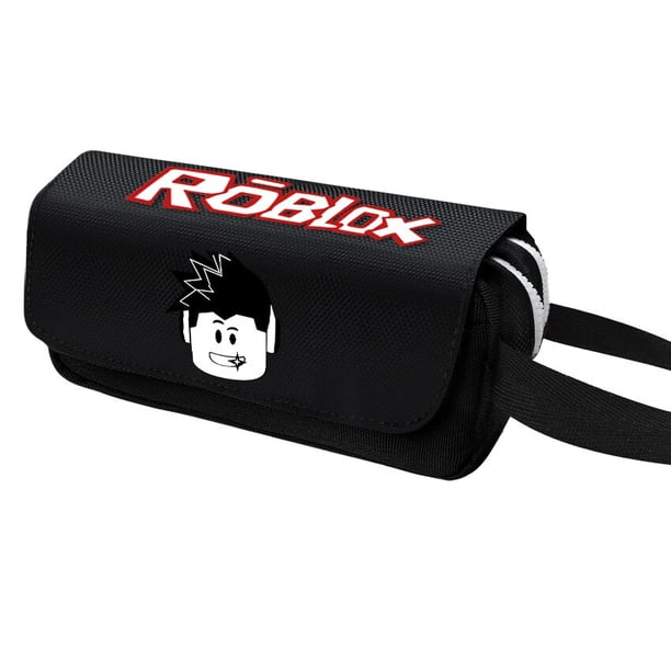 ROBLOX-Bolsa de lápices periféricos de impresión, caja de papelería de gran capacidad para estudiantes, bolsa de almacenamiento de oficina con cremallera de doble capa, regalo