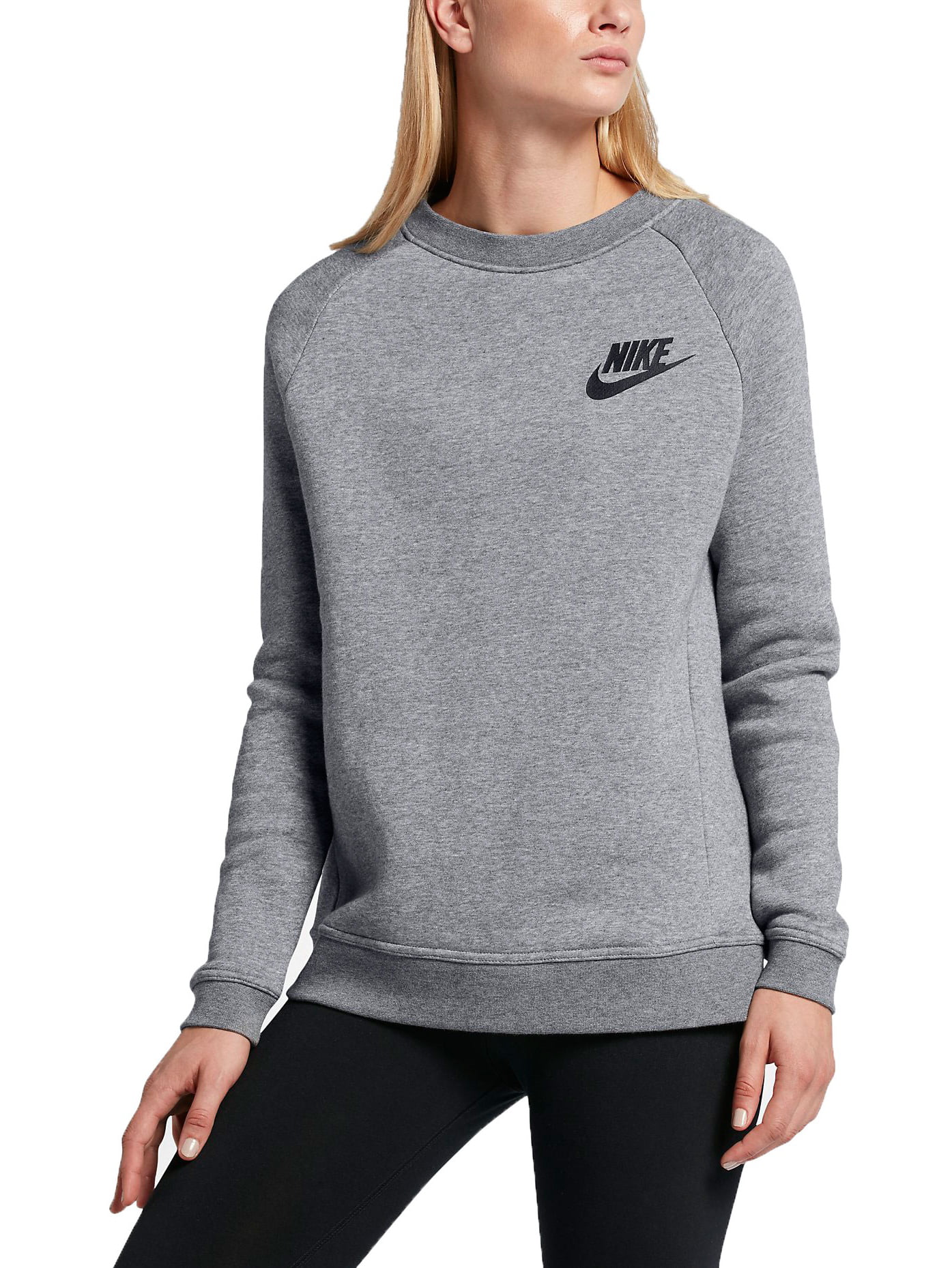 Nike Sportswear Rally Crew Neck Women's Sweatshirt Carbon Heather/Black ...