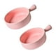 thumbnail image 3 of 2 platos redondos de cerámica para hornear, prácticos para el hogar, para ensalada de frutas y panaderos (rosa), 3 of 7