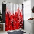 thumbnail image 4 of Shower Curtain 36"W x 72"L Winter Snowflake Red Pine Trees Fabric Shower Curtains Set with Hooks Water Repellent Bathroom Curtains Machine Washable Bathroom Accessories, 4 of 7
