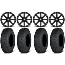 MSA Black Clutch 15" UTV Wheels 35" Coyote Tires Polaris RZR XP 1000 / PRO XP / Ranger XP 900/1000