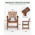 thumbnail image 5 of Harbweb HDPE Patio Dining Chairs Set of 2, All-Weather Armchair, Teak, 5 of 7