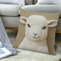 Llama Decorative Pillow Covers, Farmhouse Throw Pillow Cases, Fanciful Alpaca Print Cushion Covers for All Seasons Home Decor, Cozy Village Garden Pillow Case 18x18 Inch