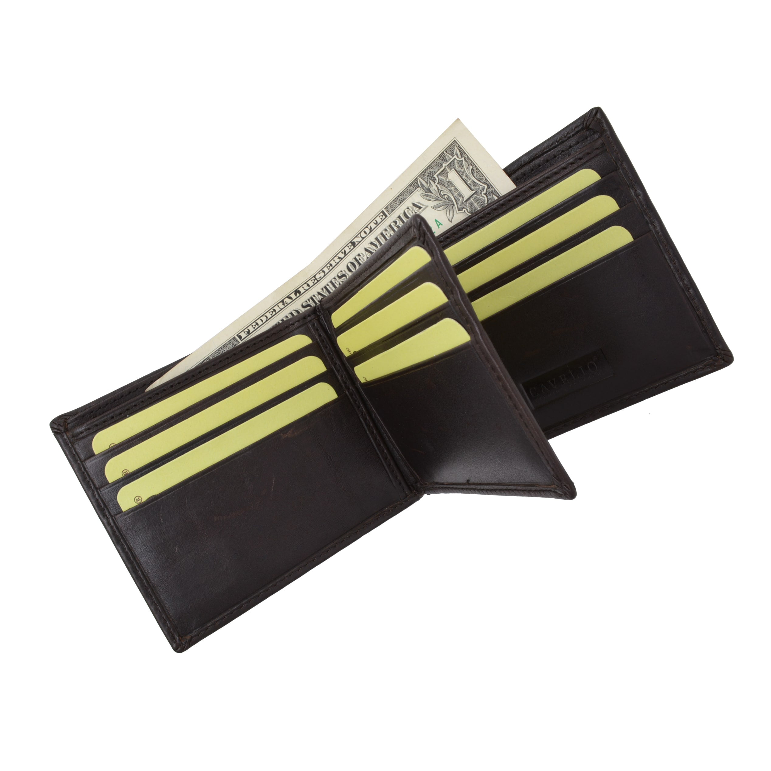 Men/"s Wallet,Genuine Leather 3 ID/'s multi Cards 2 Center Flap Bestseller Bifold