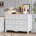 thumbnail image 3 of Ktaxon 6 Drawers Dresser Chests for Bedroom, Wood Chset of Drawers,Dressers Organizer for Bedroom, Living Room,Hallway, White, 3 of 32