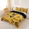 thumbnail image 2 of Castle Fairy Vintage Hunting Deer Duck Duvet Cover King for Teens,Retro Compass King Bedding,Tan Black,Black Reversible,3 Pieces,No Comforter,1 Duvet Cover and 2 Pillowcases, 2 of 5