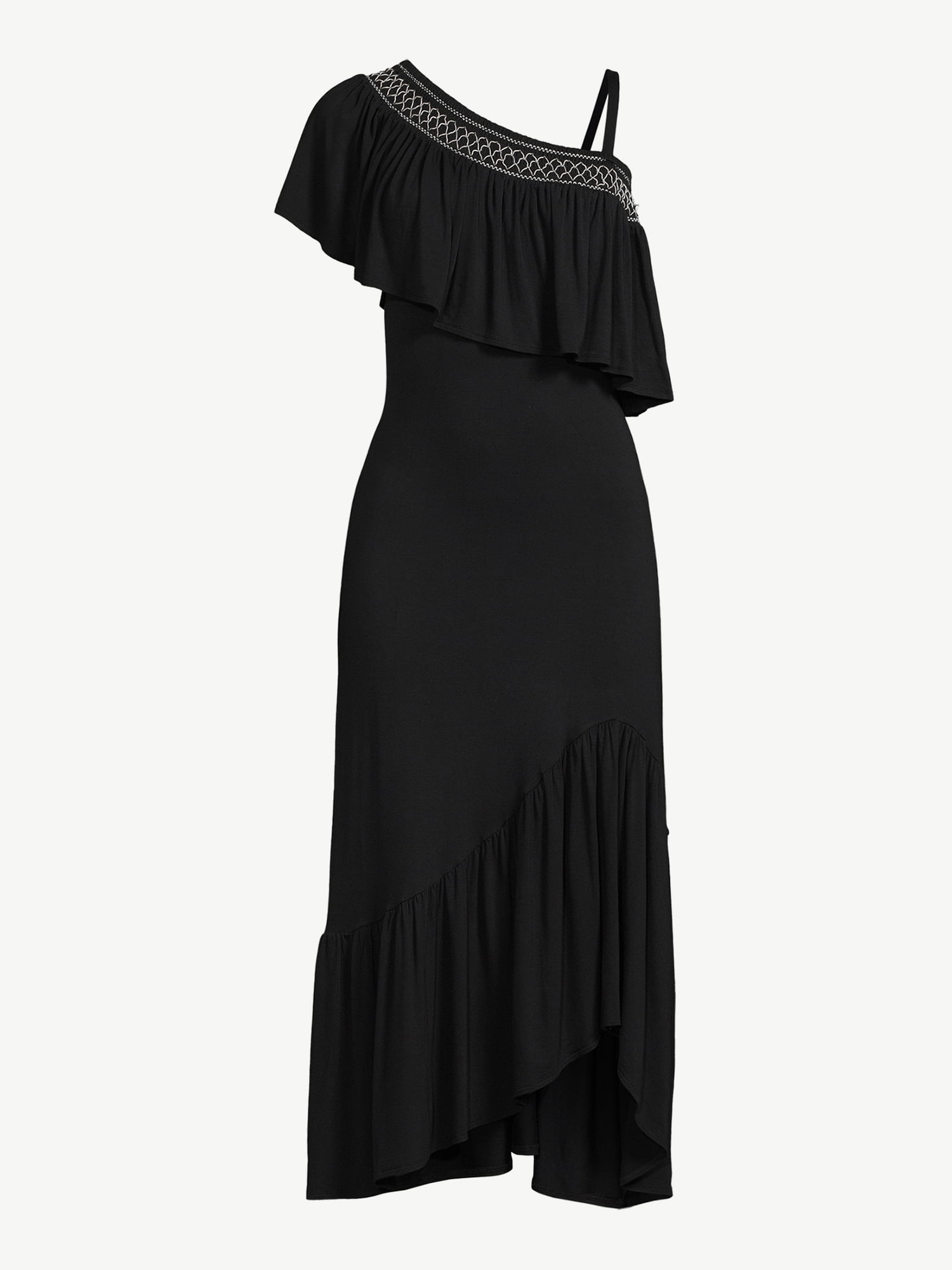 Sofia Jeans by Sofia Vergara Women's One Shoulder Midi Dress