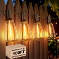 thumbnail image 1 of Svater Outdoor String Lights 100ft ST38 Patio String Lights with 52 Waterproof Shatterproof LED Bulbs(2 Spare) Connectable Lights for Outside Backyard Garden Porch, 1 of 14