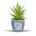 thumbnail image 1 of Blue Sky Watermelon Science Nature Scenery Fake Pineapple Flower Pot Vase Mini Decor, 1 of 3