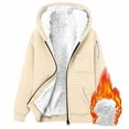 thumbnail image 4 of Xaqiouau Womens Sherpa Lined Zip Up Hoodie Thick Fleece Hooded Sweatshirt with Multiple Pockets Warm Casual Jacket for Fall Winter Daily Wear, 4 of 9
