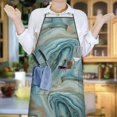thumbnail image 6 of Blue Gold Marble Pattern Apron-Garden Aprons for Women with Pockets-Cotton Linen Waterproof Kitchen Cooking Gardening Aprons Adjustable for Kitchen,Cooking,BBQ and Salon 33x27 Inch, 6 of 7