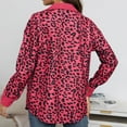 thumbnail image 4 of Azrian Clearance Tops Plus Size Women's New Leopard Print Button Long Sleeve Jacket Shirt Coat, 4 of 5
