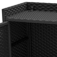 thumbnail image 4 of Craftian Rattan Wicker Patio Organizer Storage Cabinet with 2 Doors, Foldable Drawer, Weather-proof Rattan Bar Table, Storage Box - Black, 4 of 10