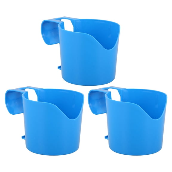 Tineasur 3Pcs Poolside Cup Holder Blue Pool Beverage Rack Stable Water Bottle Storage
