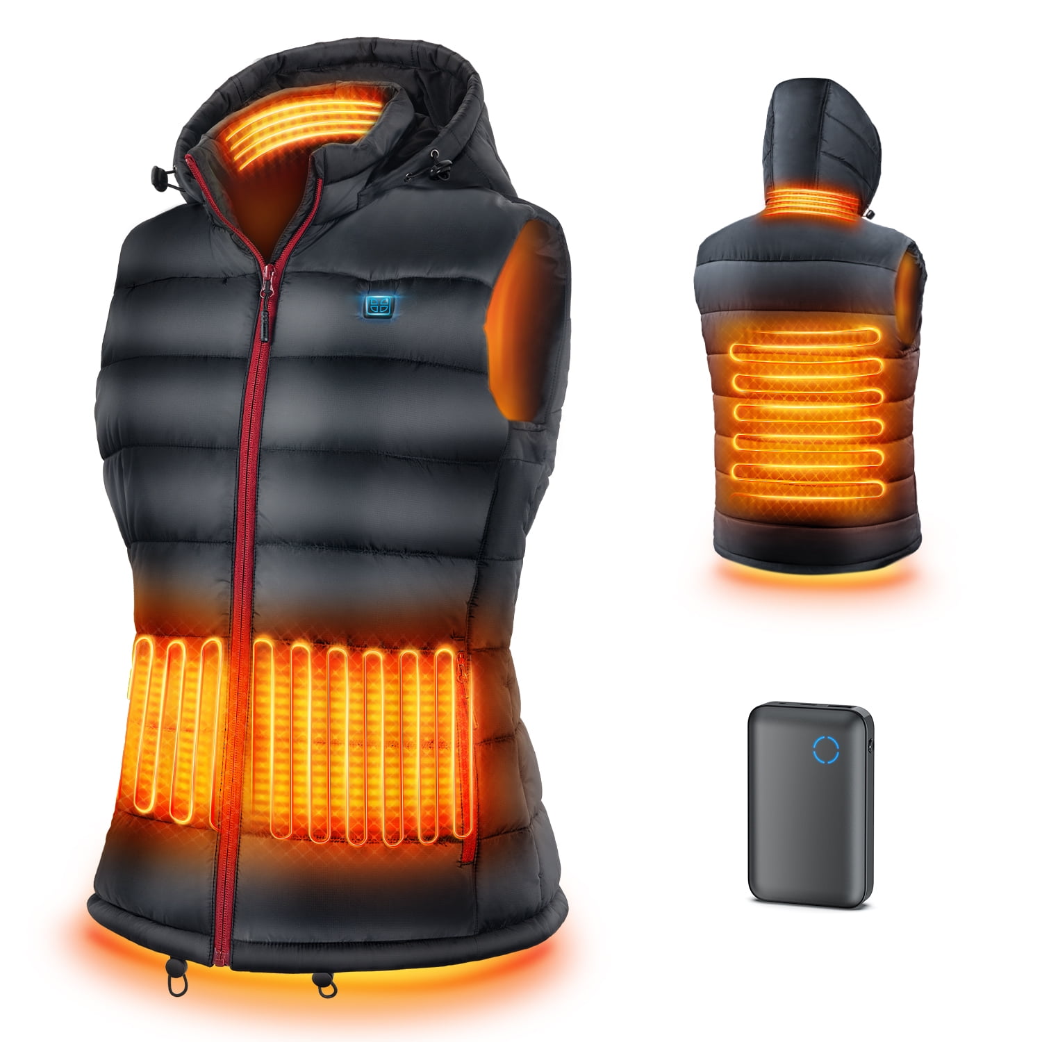 Buy IUREK Womens Heated Vest with Removable Hat, Electric Heating Vest