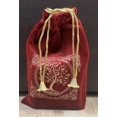 thumbnail image 2 of Indian Consigners Velvet Tarot Pouch – Maroon Red Drawstring Bag for Crystals, Runes, Jewelry, Gifts, Altar Tools, or Sacred Spiritual Items | Soft Velvet Wrap Bag, 2 of 6