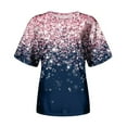 thumbnail image 4 of Tops For Women T-Shirts Fashion Casual Loose Printed Round Neck Short Sleeve Clothing Light Pink M, 4 of 5