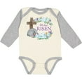 thumbnail image 3 of Inktastic Easter He Has Risen with Cross and Flowers Boys or Girls Long Sleeve Baby Bodysuit, 3 of 5